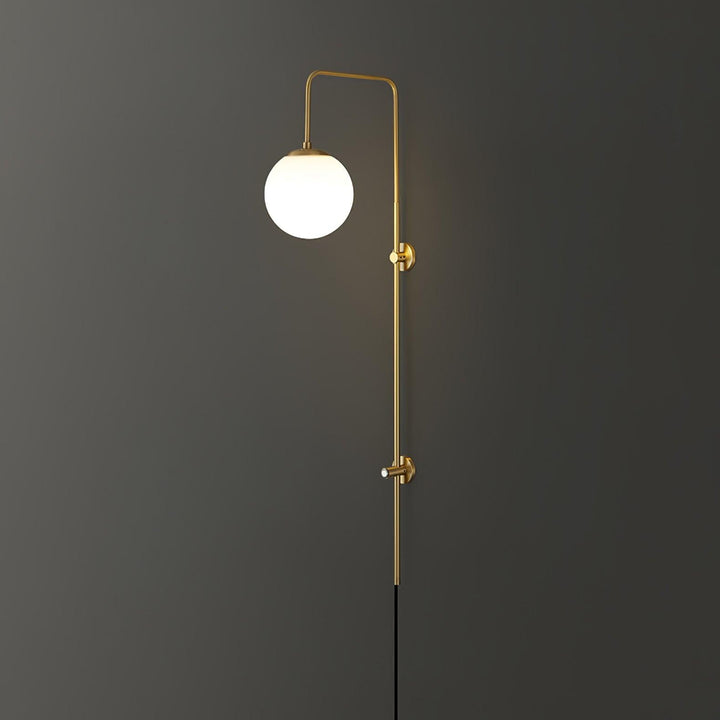 Globe Brass Plug-in Wall Sconce