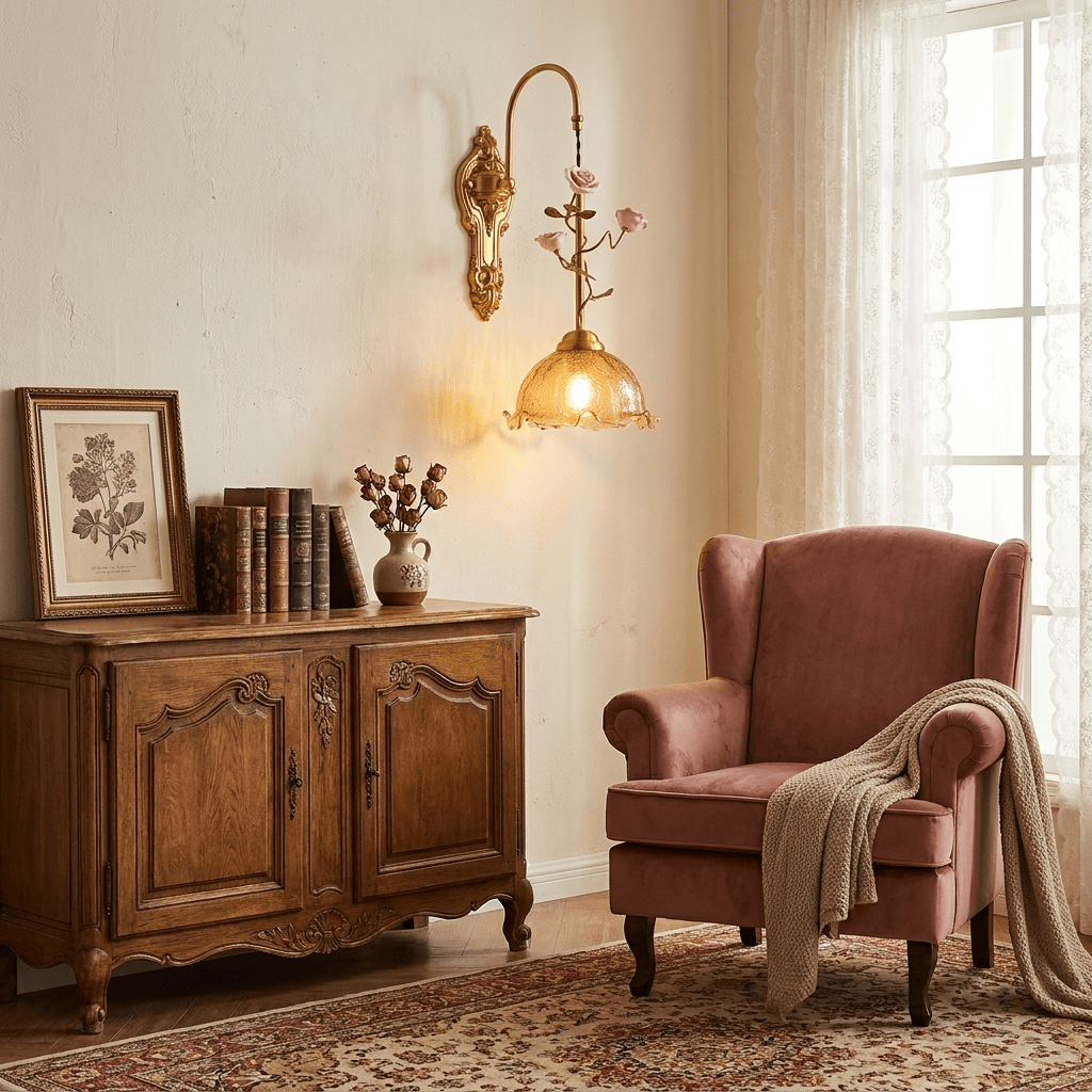 Gold Rose Wall Sconce