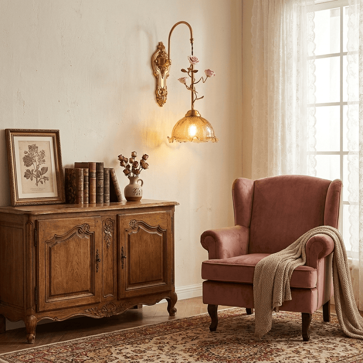 Gold Rose Wall Sconce