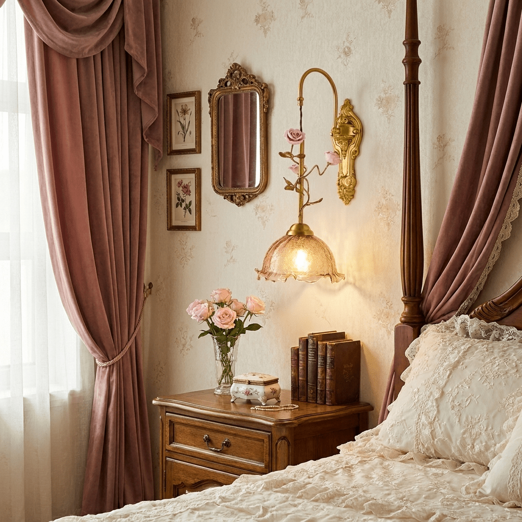 Gold Rose Wall Sconce