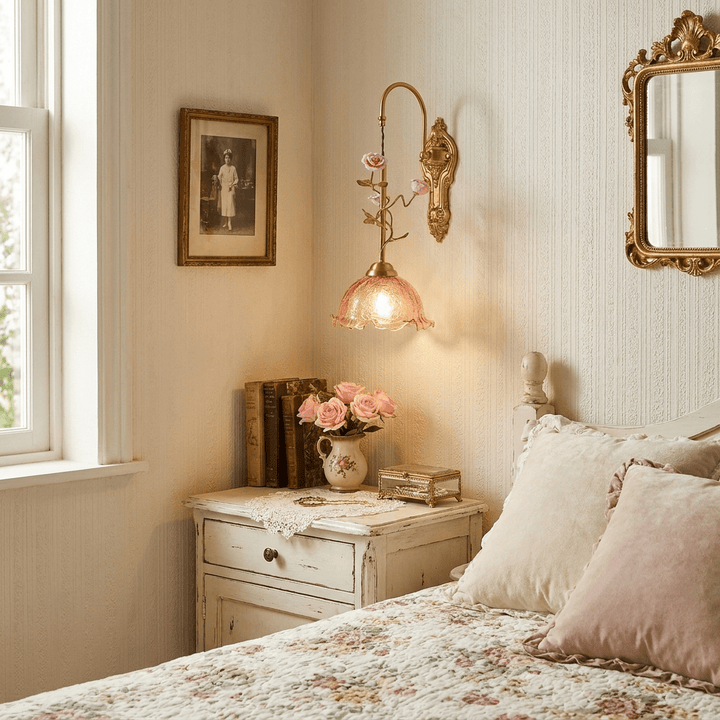 Gold Rose Wall Sconce