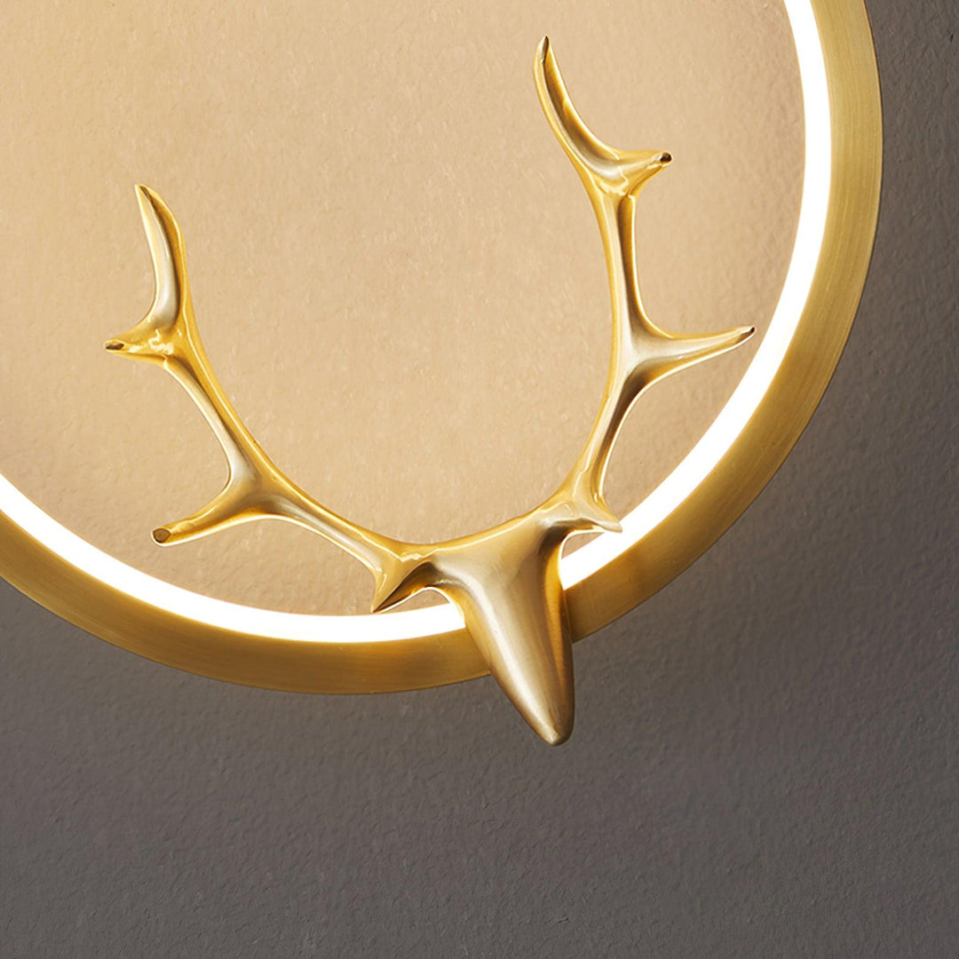 Golden Antler Wall Light