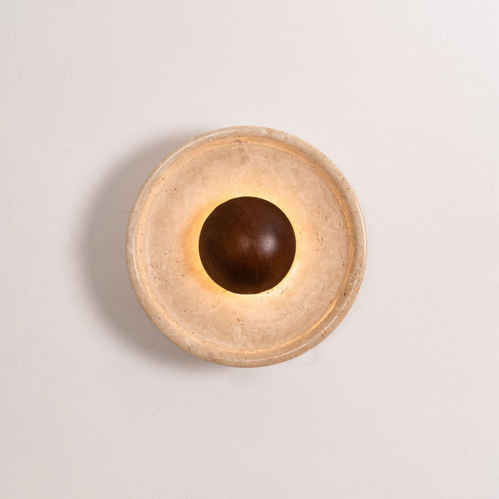 Halo Travertine Wall Light