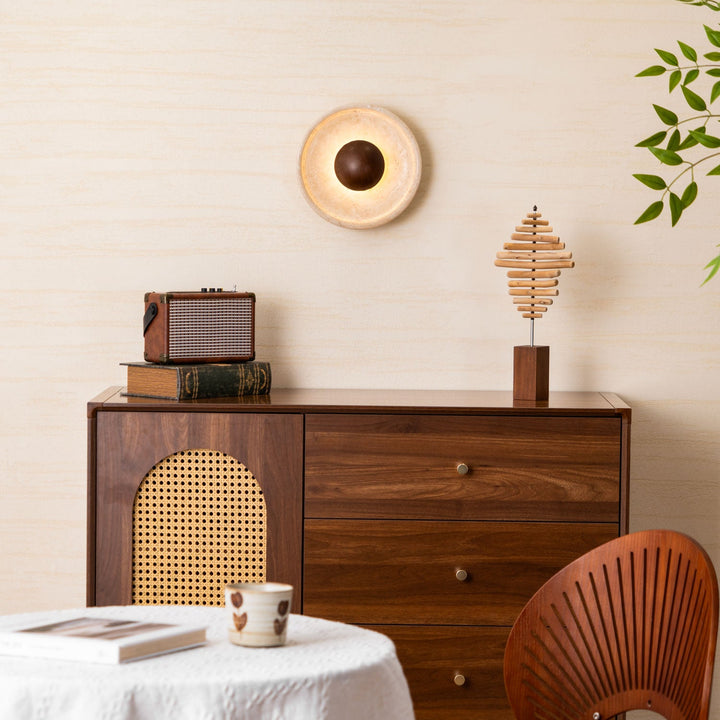 Halo Travertine Wall Light