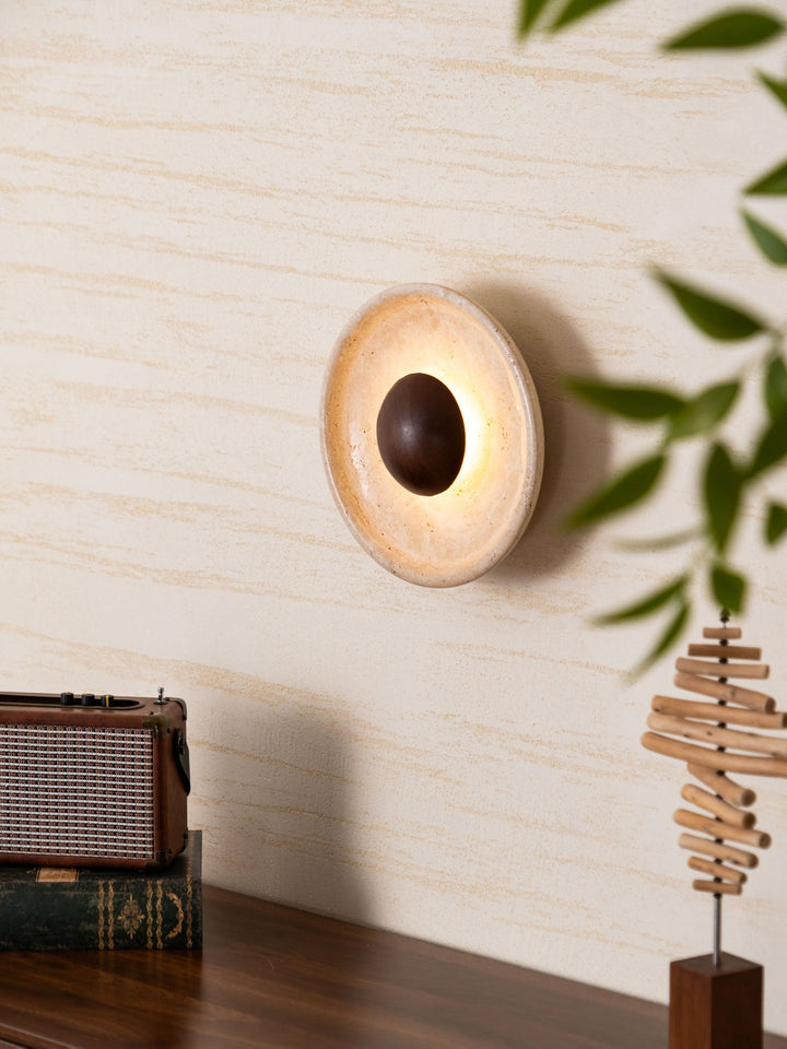 Halo Travertine Wall Light