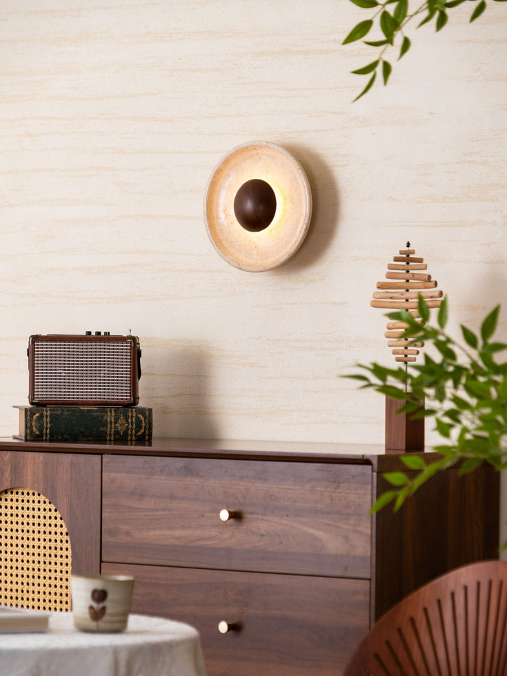 Halo Travertine Wall Light