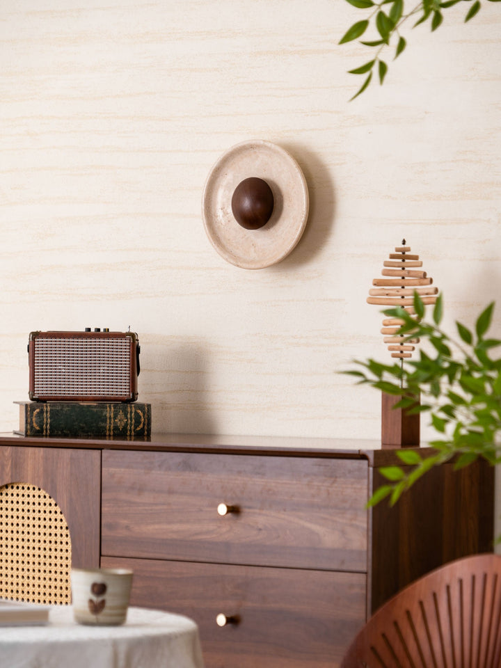 Halo Travertine Wall Light