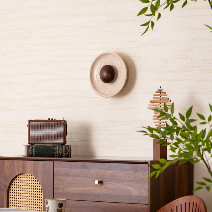 Halo Travertine Wall Light