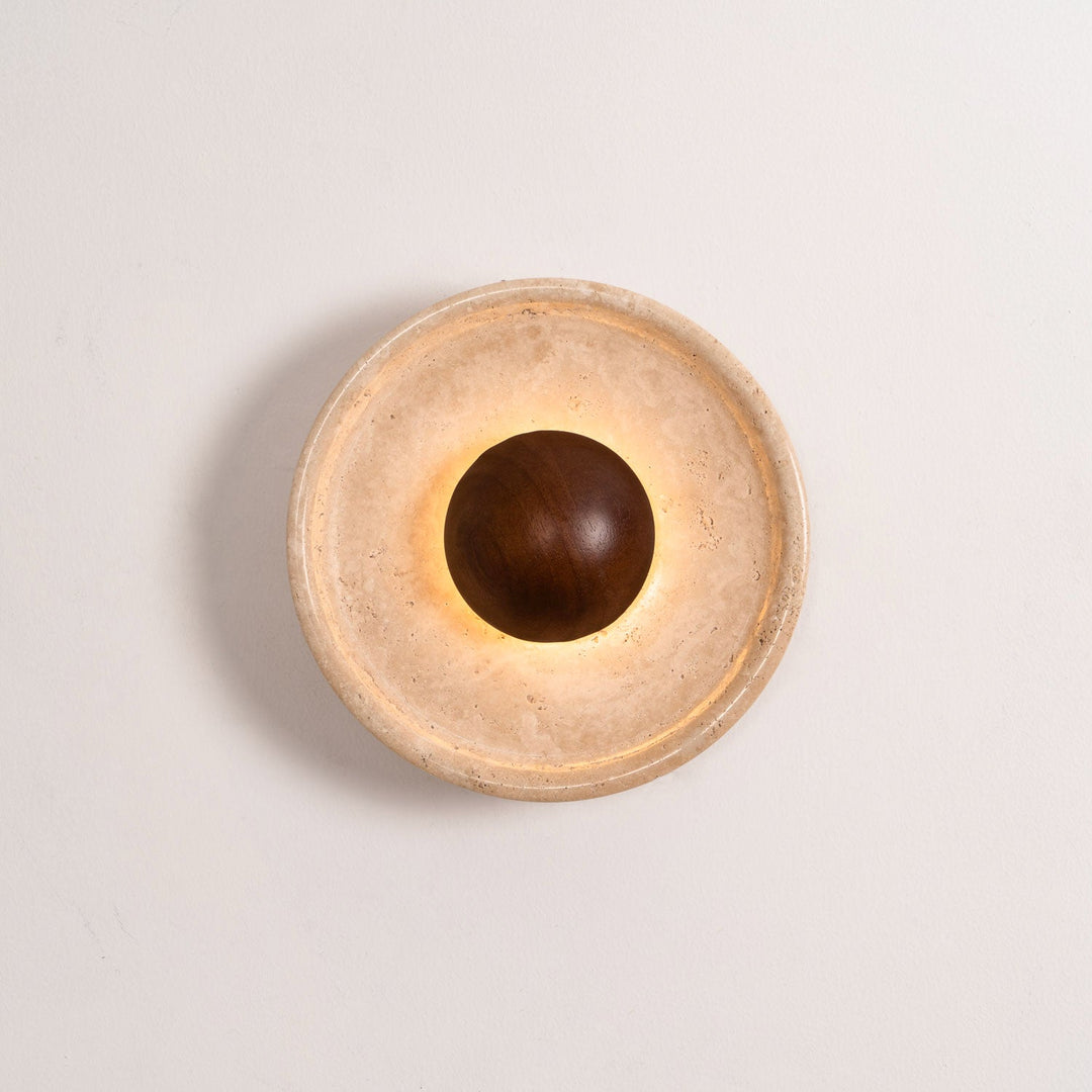Halo Travertine Wall Light