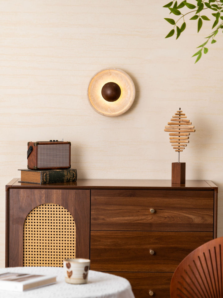 Halo Travertine Wall Light
