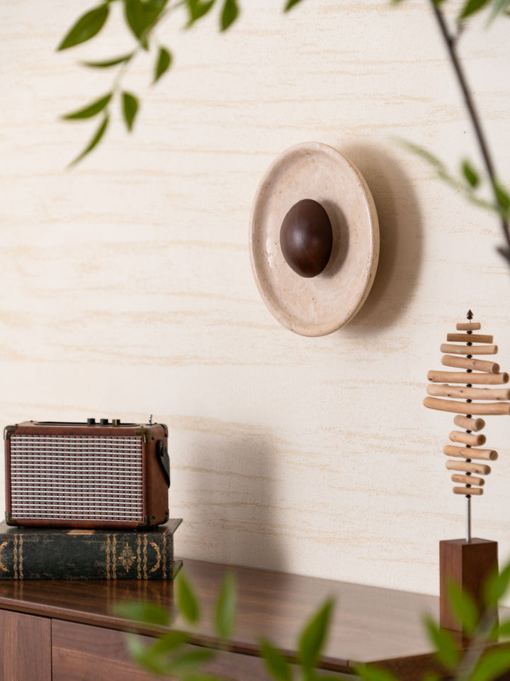 Halo Travertine Wall Light
