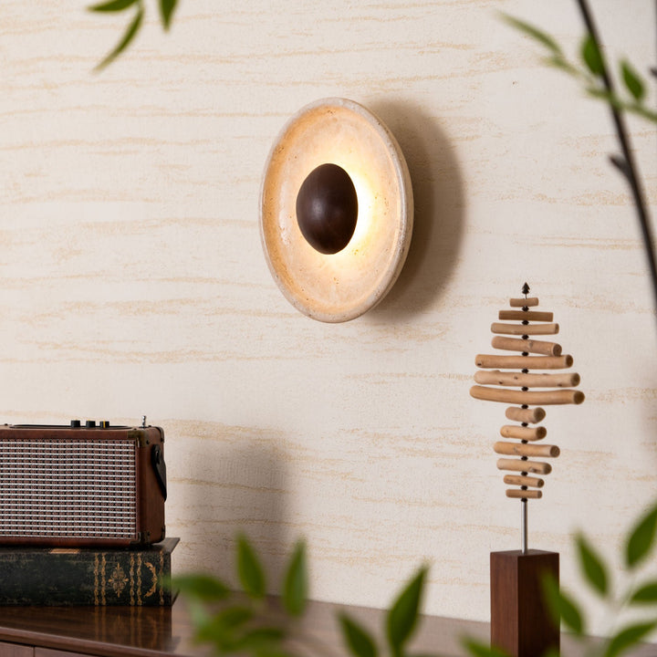 Halo Travertine Wall Light