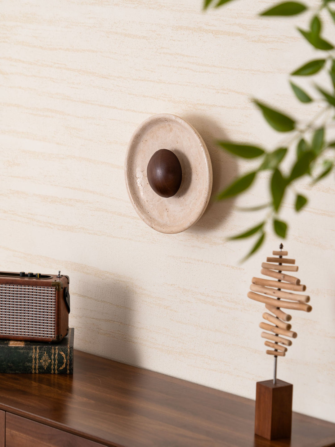 Halo Travertine Wall Light