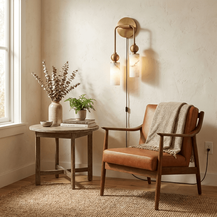 Harlin Alabaster Plug-in Wall Lamp
