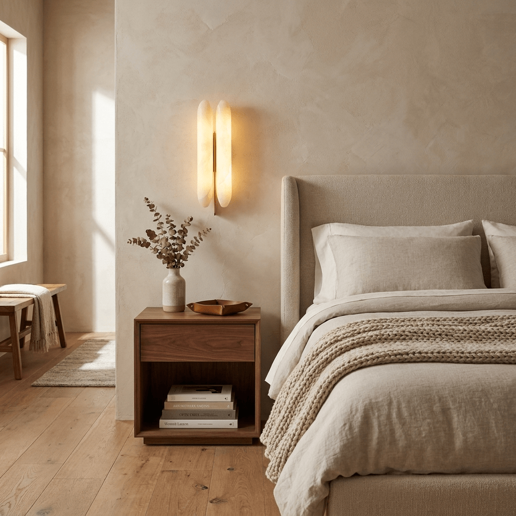 Husk Alabaster Wall Sconce
