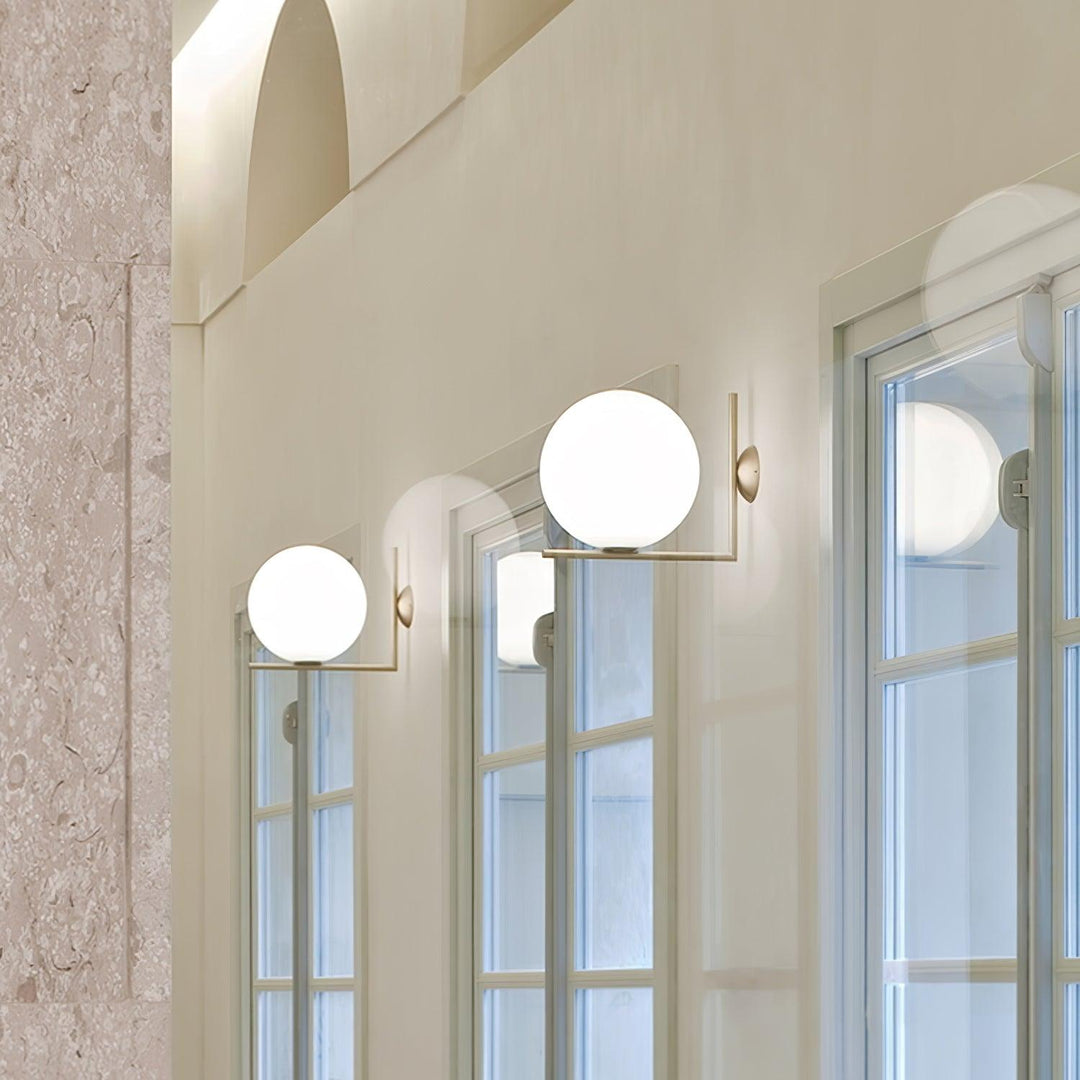 Blown Glass Opal Glass Wall Lamp