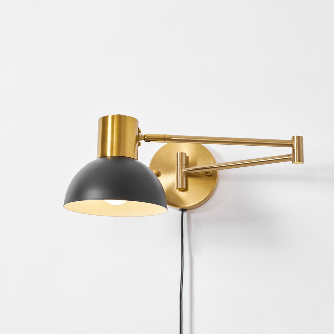 Adjustable Arm Plug In Wall Lamp