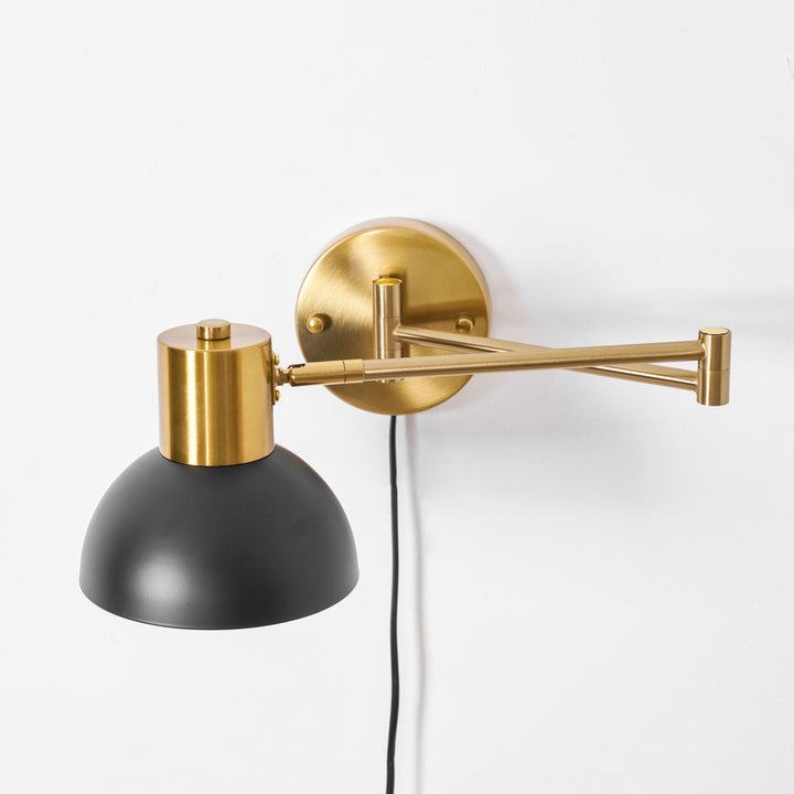 Adjustable Arm Plug In Wall Lamp