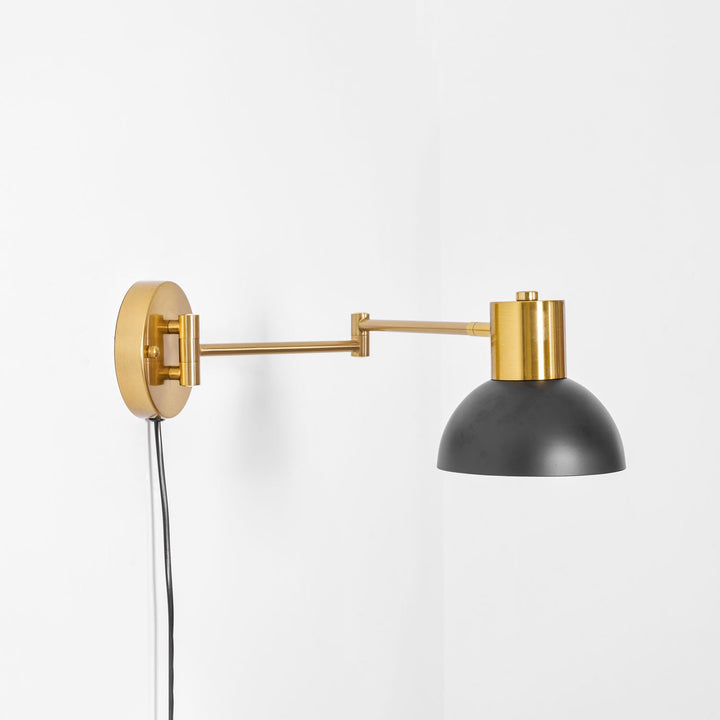 Adjustable Arm Plug In Wall Lamp