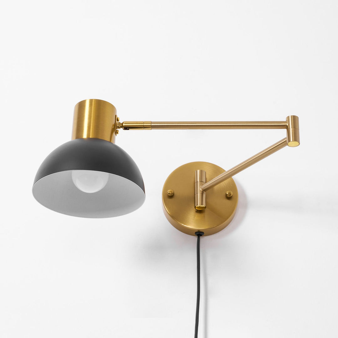 Adjustable Arm Plug In Wall Lamp