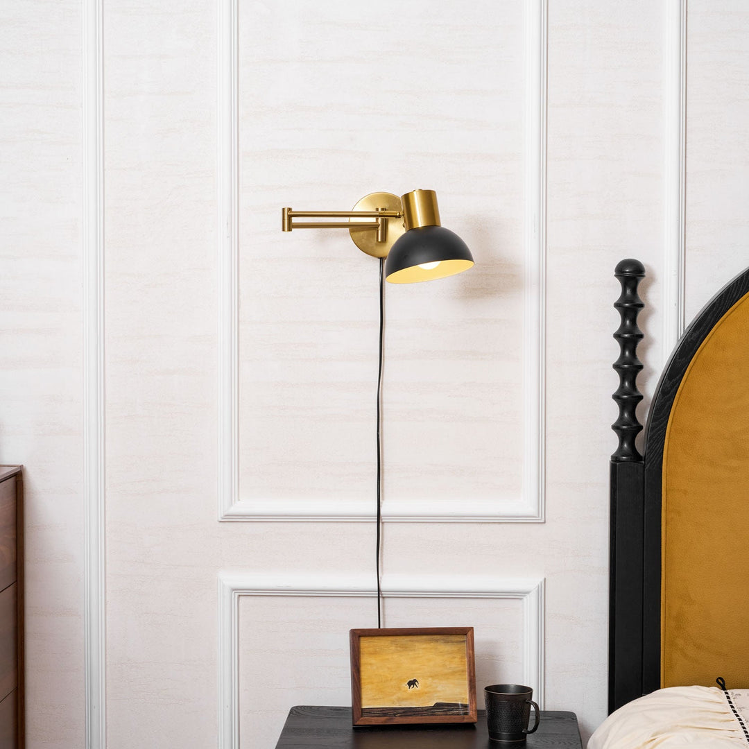 Adjustable Arm Plug In Wall Lamp