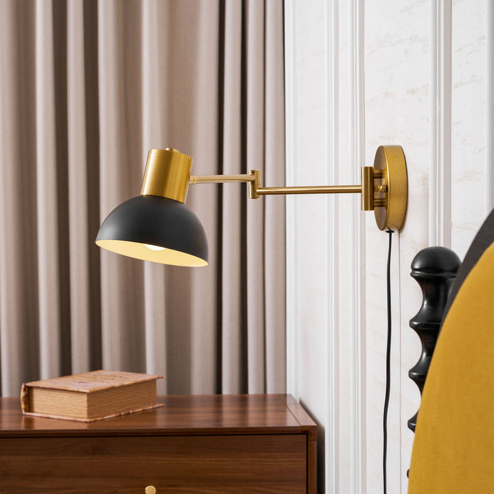Adjustable Arm Plug In Wall Lamp