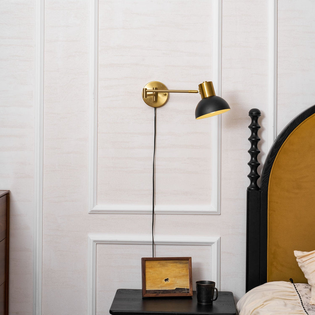 Adjustable Arm Plug In Wall Lamp
