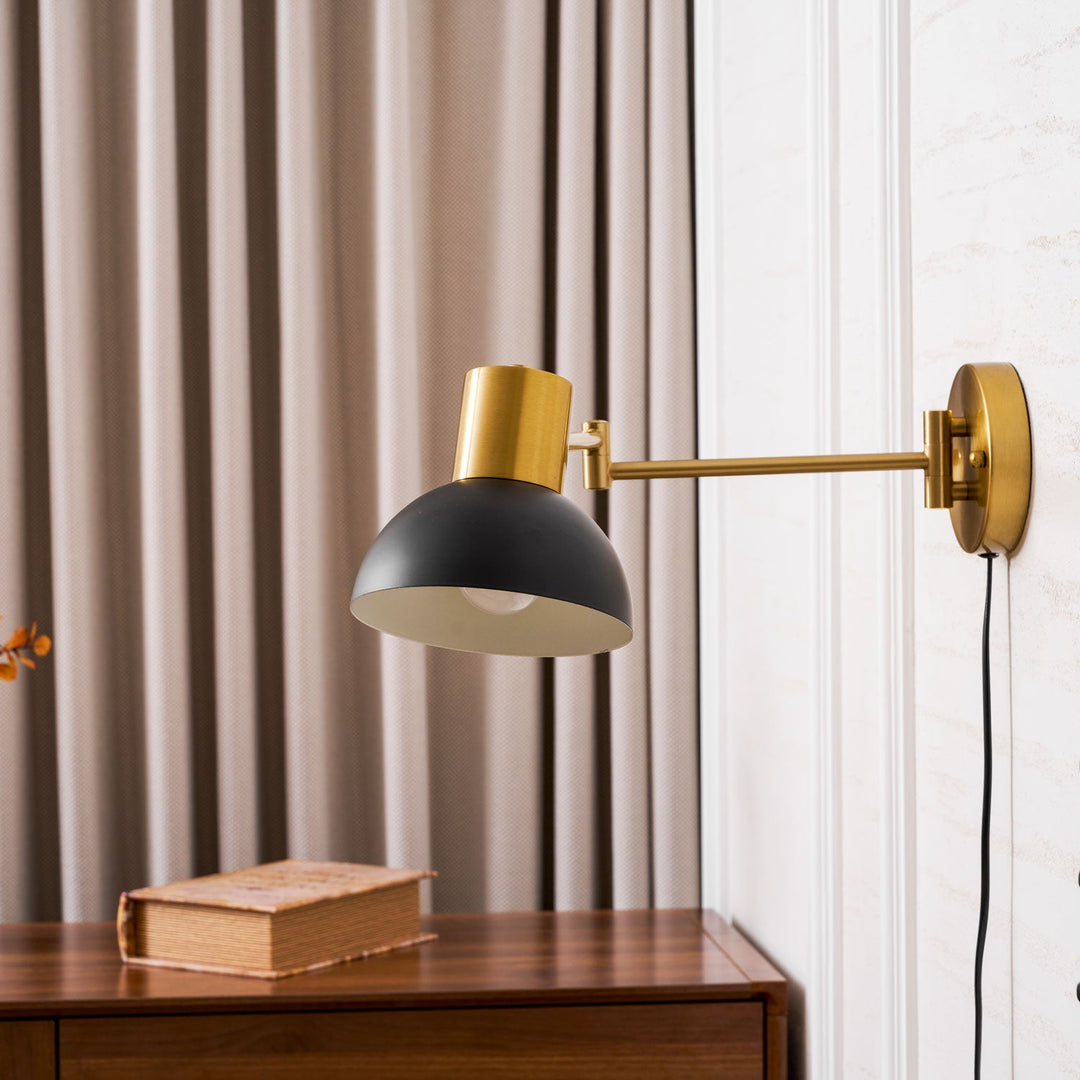 Adjustable Arm Plug In Wall Lamp