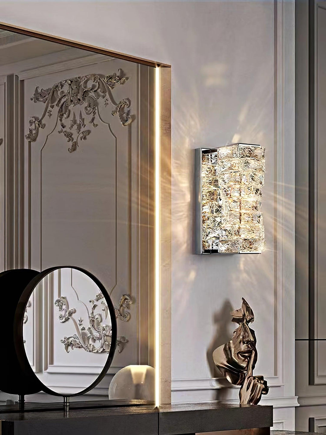 Laminated Crystal Wall Light