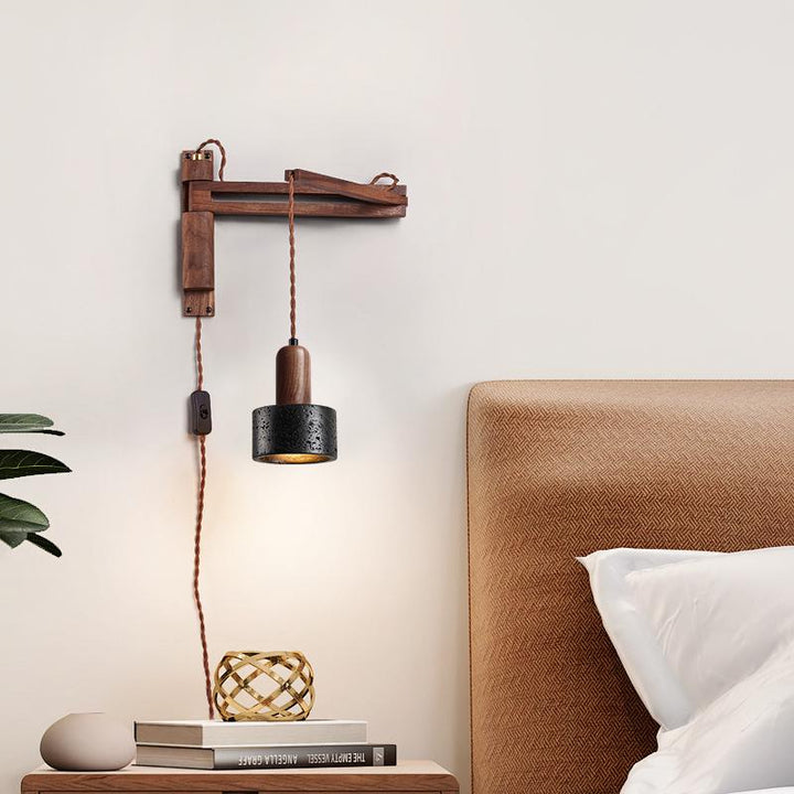 Lava Stone Swing Arm Plug-In Wall Lamp