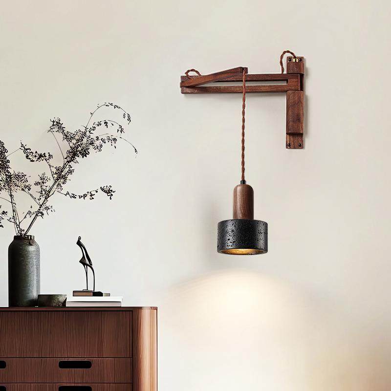 Lava Stone Swing Arm Wall Lamp