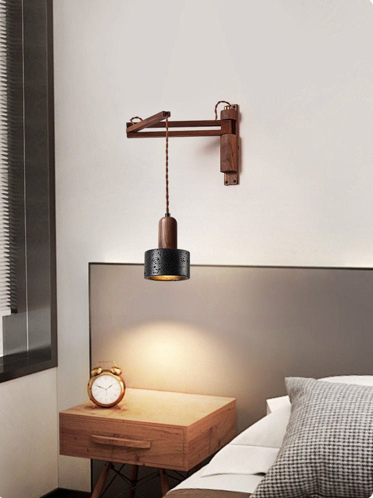 Lava Stone Swing Arm Wall Lamp