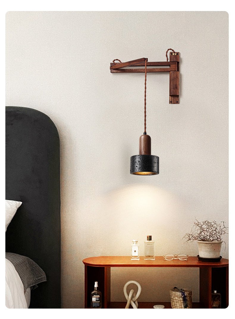 Lava Stone Swing Arm Wall Lamp