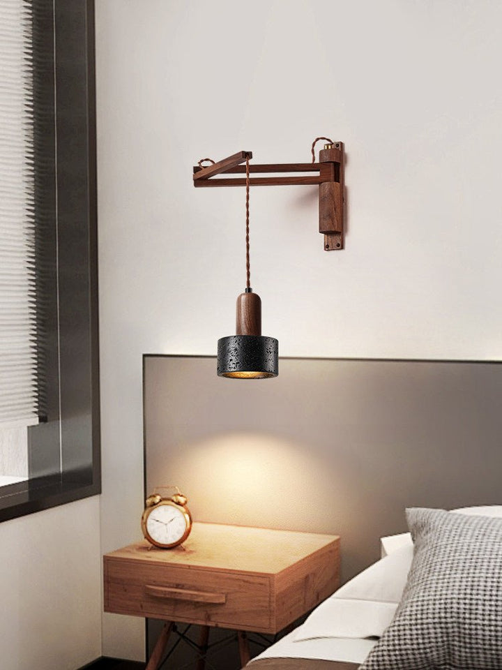 Lava Stone Swing Arm Wall Lamp