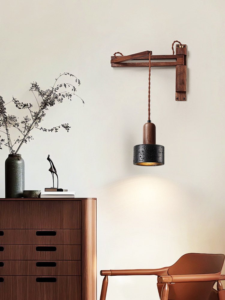 Lava Stone Swing Arm Wall Lamp