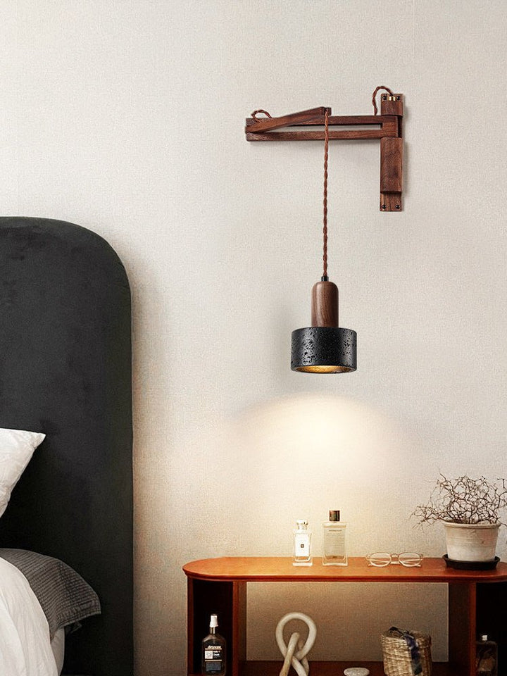 Lava Stone Swing Arm Wall Lamp