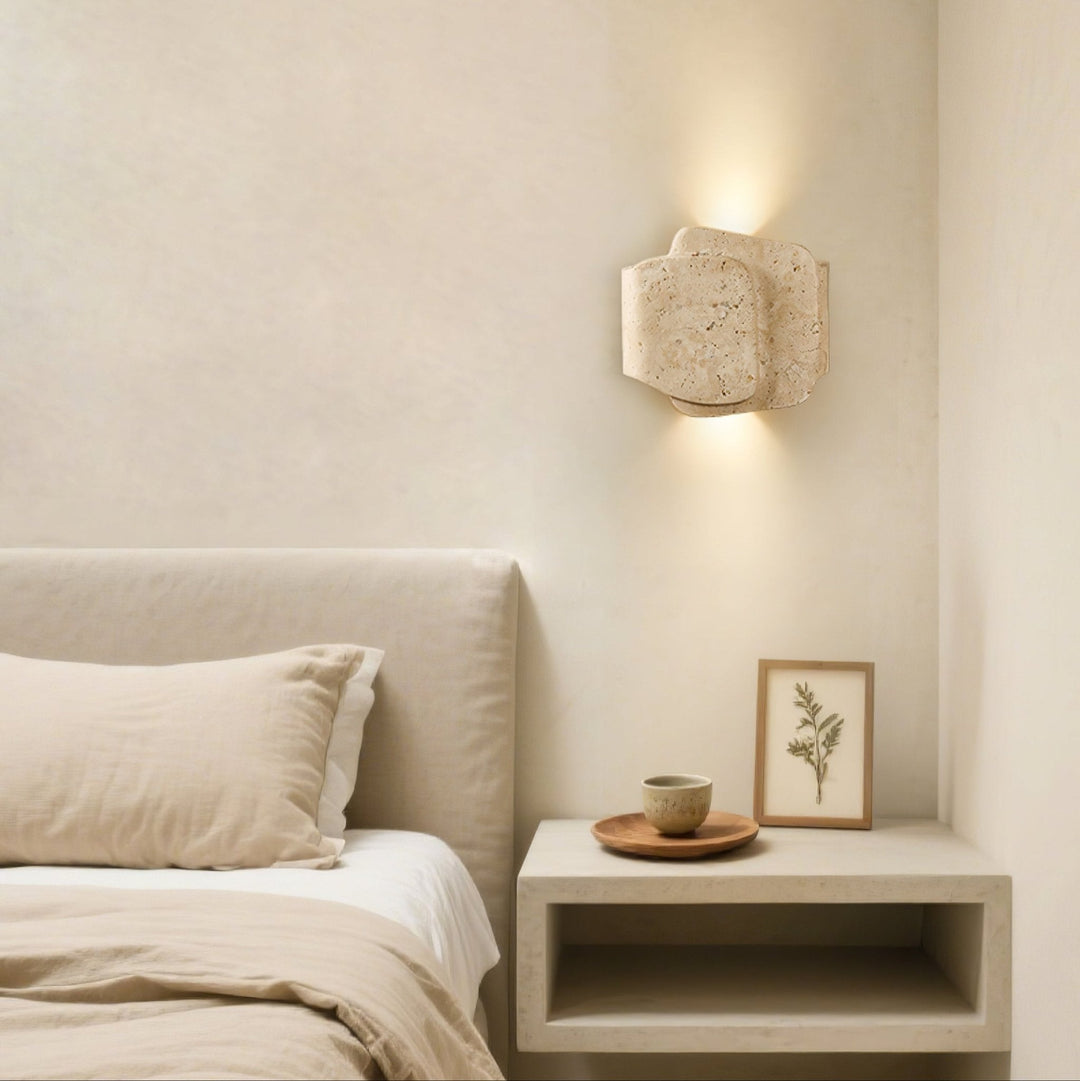 Layered Travertine Wall Light