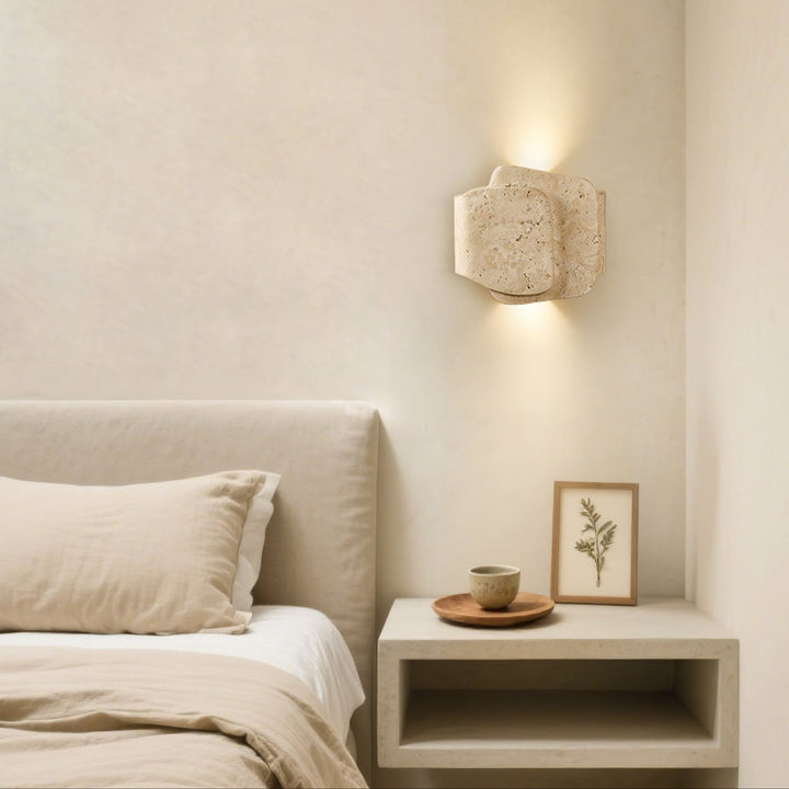Layered Travertine Wall Light