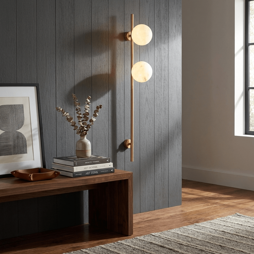Liora Alabaster Double Globe Wall Sconce