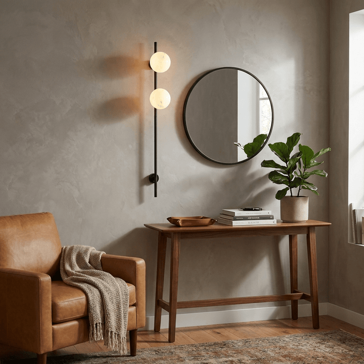 Liora Alabaster Double Globe Wall Sconce