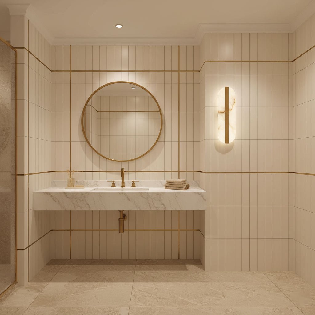 Long Ellipse Alabaster Wall Sconce