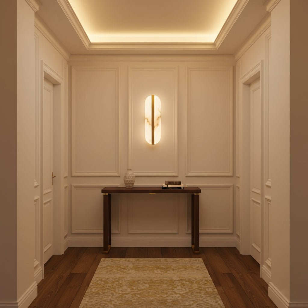Long Ellipse Alabaster Wall Sconce