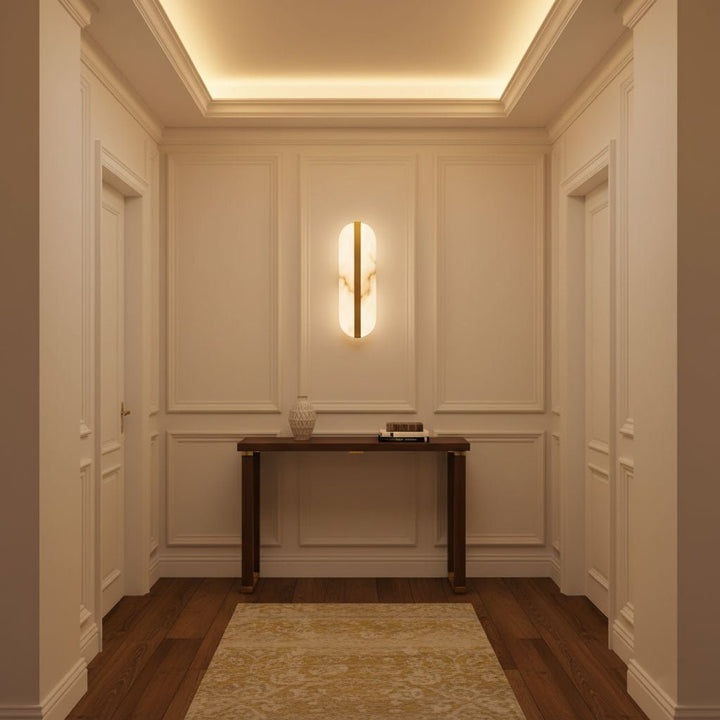 Long Ellipse Alabaster Wall Sconce