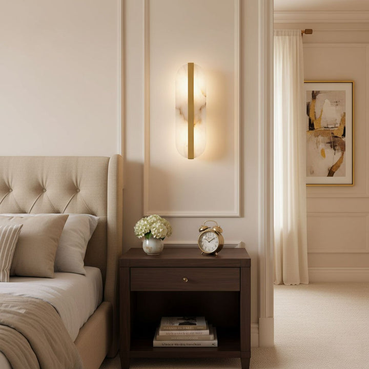 Long Ellipse Alabaster Wall Sconce