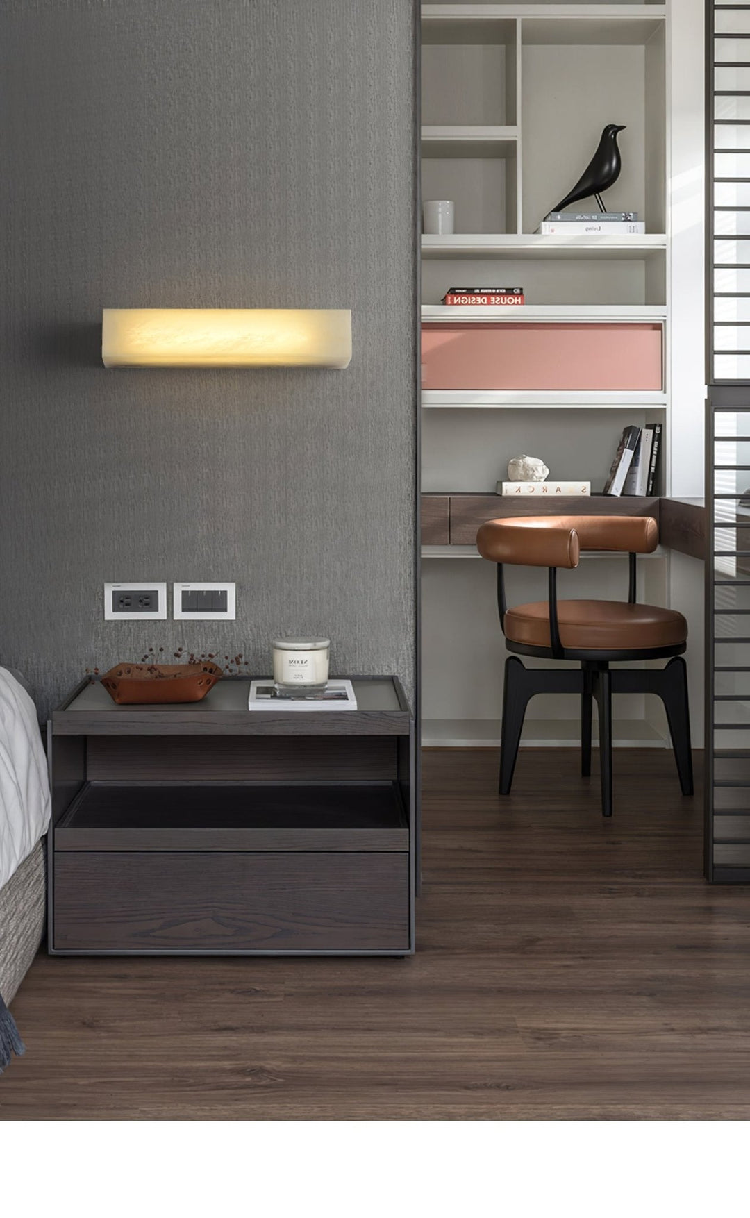Lucent Pillar Alabaster Wall Light