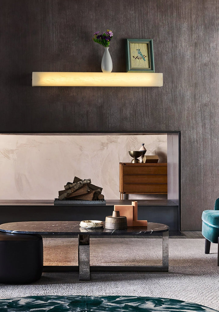 Lucent Pillar Alabaster Wall Light