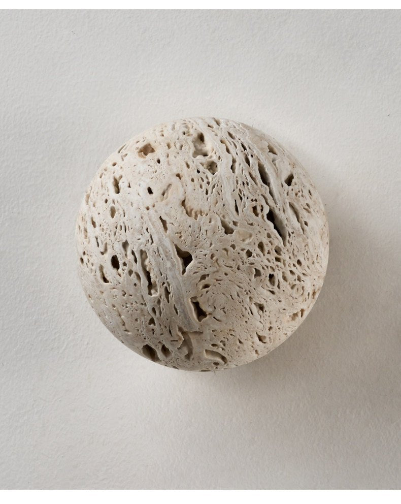 Luma Vein Stone Sphere Wall Light
