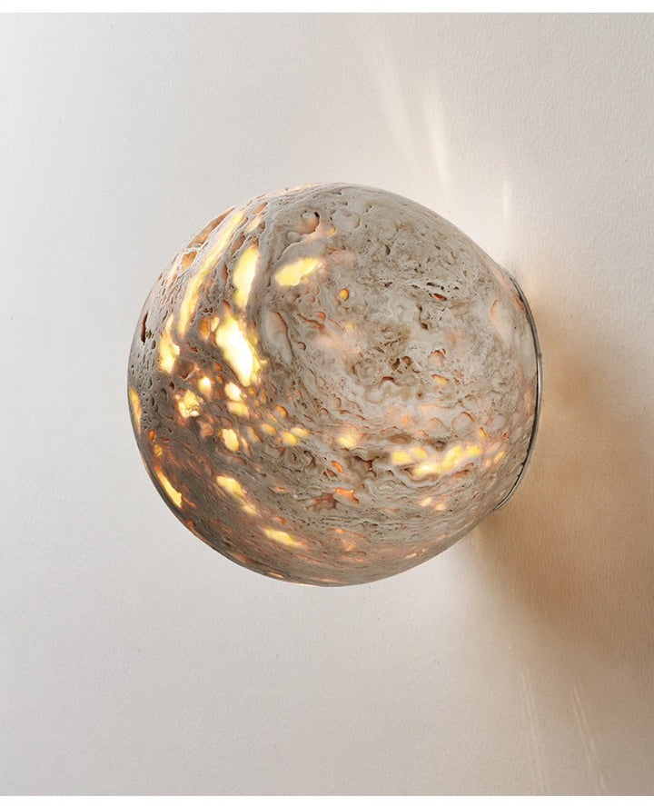 Luma Vein Stone Sphere Wall Light