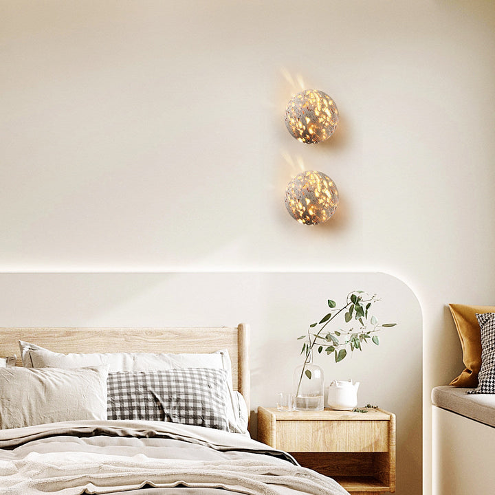Luma Vein Stone Sphere Wall Light
