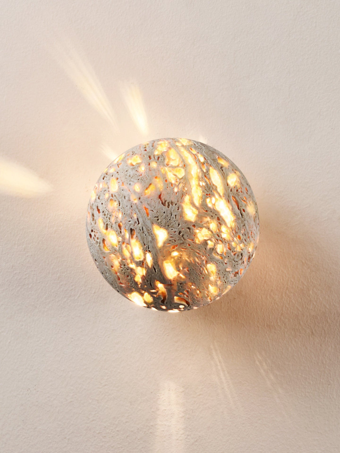Luma Vein Stone Sphere Wall Light
